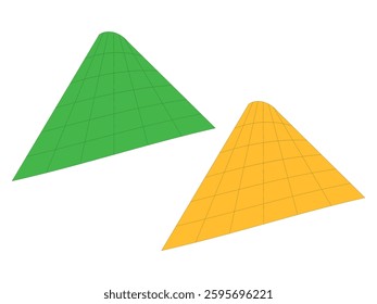Green and yellow geometric floor tile shape illustration 