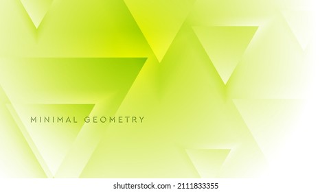 Green Yellow Geometric Tech Background With Glossy Triangles. Vector Design