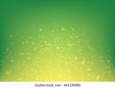 Green and Yellow glitter sparkles rays lights bokeh Festive Christmas Elegant abstract background. Vector background. 