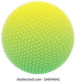 Green and yellow globe vector illustration.