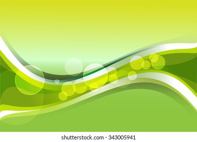 Green and yellow gradient background with wavy lines.