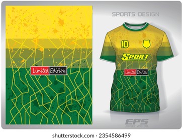 green yellow gradient color salad pattern design, illustration, textile background for sports t-shirt, football jersey shirt mockup for football club. consistent front view