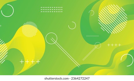 Green and yellow gradient fluid wave abstract background for brochure flyer banner template design