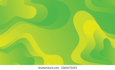 Green and yellow gradient fluid wave abstract background for brochure flyer banner template design