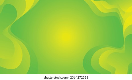 Green and yellow gradient fluid wave abstract background for brochure flyer banner template design