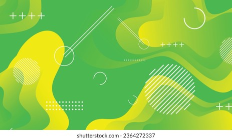 Green and yellow gradient fluid wave abstract background for brochure flyer banner template design