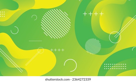 Green and yellow gradient fluid wave abstract background for brochure flyer banner template design