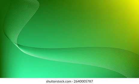 Green and yellow gradient mesh with wavy lines nice for wallpaper or banner