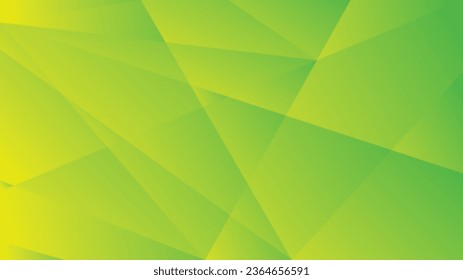 Fondo abstracto de polígono de gradiente verde y amarillo para el diseño de plantillas de banner del folleto