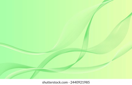 green yellow gradient with soft lines wave curves abstract background