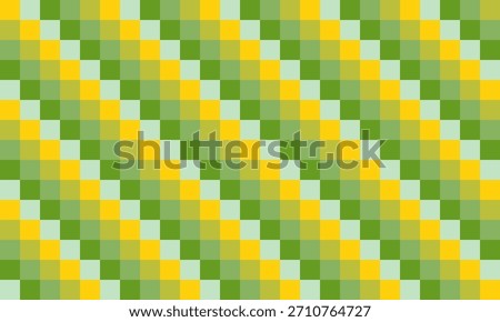 Green and yellow gradient stair step of block square repeat pattern, replete image, design for fabric printing, patter print