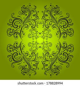 Green, yellow and gray on colors. Vector illustration. Doodles pattern. Abstract cute background. Design wrapping and gift paper, greeting cards, banner and posters design.