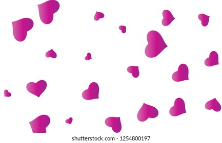 Green and yellow heart confetti. Valentines, Womens, Mothers day background with falling hearts, petals. Greeting wedding card. February 14, love. White background.