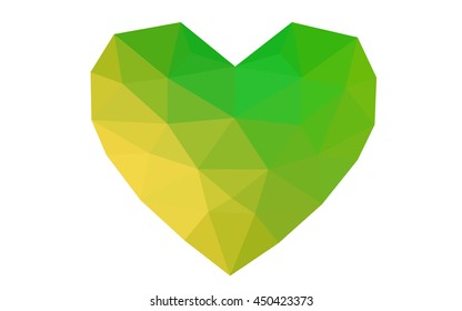 Green Yellow Heart Isolated On White Stock Vector (Royalty Free ...