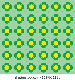 Green Yellow Hippy Flower with green colour background