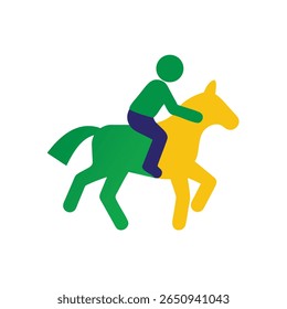 Green Yellow Horse with Rider Brazil Proclamação da Republica Concept vector