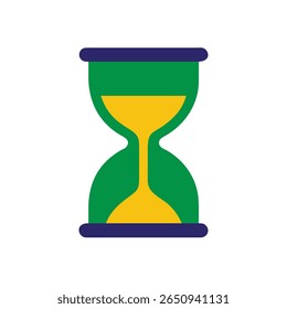Green Yellow Hourglass with Blue Accents on Brazil Proclamação da Republica time