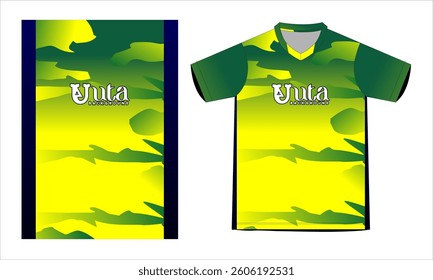Green and yellow jersey with graphic design
