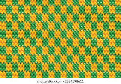 Green and yellow knitting seamless Rope design. Knitting pattern in tribal, folk embroidery seamless abstract seamless art. ornament print.  Rope Design for wallpaper,carpet, clothing, fashion, fabric