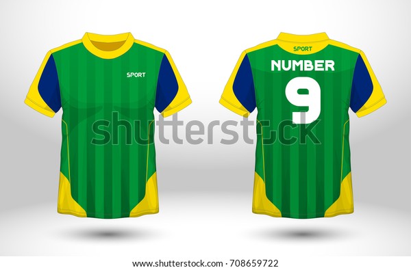 Green Yellow Layout Football Sport Tshirt Stock Vector (Royalty Free ...