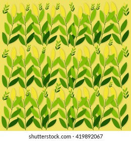 Green yellow leaves background