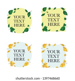 Green and yellow leaves template