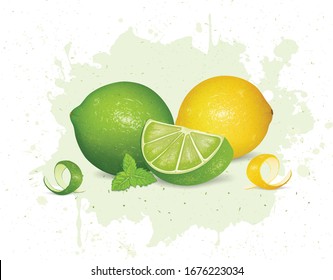 green and yellow lemon vector illustration