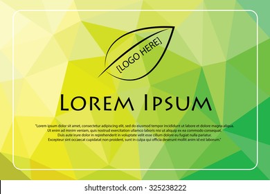 Green yellow low poly background.
