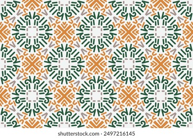 Patrón sin costuras de Vector de lujo verde y amarillo. Ornamento, tradicional, étnico, árabe, turco, motivos indios. Ideal para tela y textiles, Fondo de pantalla, diseño de embalaje o cualquier idea deseada.