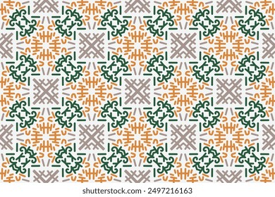 green and yellow luxury vector seamless pattern. Ornament, Traditional, Ethnic, Arabic, Turkish, Indian motifs. Great for fabric and textile, wallpaper, packaging design or any desired idea.