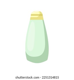 Green and yellow milk bottle for babies vector illustration. Cartoon drawing of newborn baby accessory isolated on white background. Childhood, maternity, birthday concept
