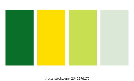 Paleta de cores Verde, Amarelo, Verde Amarelo, Minta. Conjunto de combinação de paleta de cores brilhantes em rgb hex. Paleta de cores para design de interface do usuário. Ilustração vetorial abstrata para seu design gráfico, banner