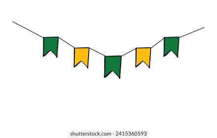 grüngelorange goldfarbige Fahne Symbol Dekorationstil Heiligenpatrick Tag st. Patrick Tag 17 siebzehn Tage Datum März Monat glücklicher Kobobobobobaun irish ireland Partyfeier Feste Klee Getränk