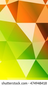 green, yellow, orange, multicolor polygonal geometric banner with rumpled triangular low poly origami style background. vector illustration. for your idea business, wallpaper, web-design.