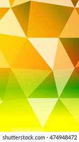 green, yellow, orange, multicolor polygonal geometric banner with rumpled triangular low poly origami style background. vector illustration. for your idea business, wallpaper, web-design.