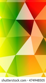green, yellow, orange, multicolor polygonal geometric banner with rumpled triangular low poly origami style background. vector illustration. for your idea business, wallpaper, web-design.