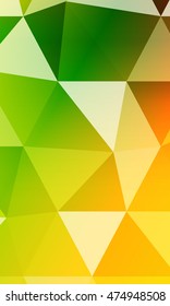 green, yellow, orange, multicolor polygonal geometric banner with rumpled triangular low poly origami style background. vector illustration. for your idea business, wallpaper, web-design.