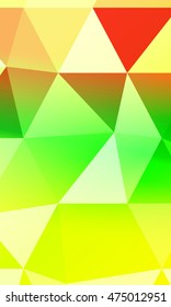 green, yellow, orange, multicolor polygonal geometric banner with rumpled triangular low poly origami style background. vector illustration. for your idea business, wallpaper, web-design.