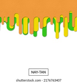 green, yellow, orange, paper cut texture, tricolor paper texture seamless paper cut
