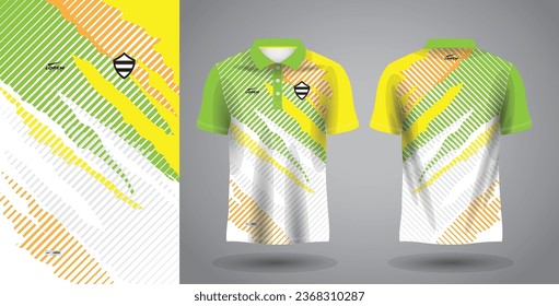 green yellow and orange polo sport shirt sublimation jersey template
