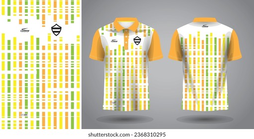 green yellow and orange polo sport shirt sublimation jersey template