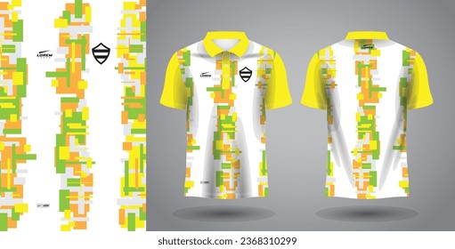 green yellow and orange polo sport shirt sublimation jersey template