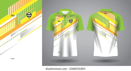 green yellow and orange polo sport shirt sublimation jersey template