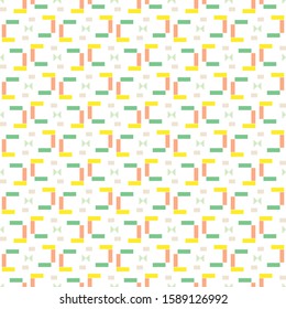 Green, yellow, orange shapes abstract pattern vector
