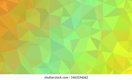 Green, yellow & orange summer modern gradient triangle background texture made out of triangles of  different sizes in vector art, to be used as background/texture for sites/posters (Low Poly texture)