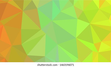 Green, yellow & orange summer modern gradient triangle background texture made out of triangles of  different sizes in vector art, to be used as background/texture for sites/posters (Low Poly texture)