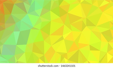 Green, yellow & orange summer modern gradient triangle background texture made out of triangles of  different sizes in vector art, to be used as background/texture for sites/posters (Low Poly texture)