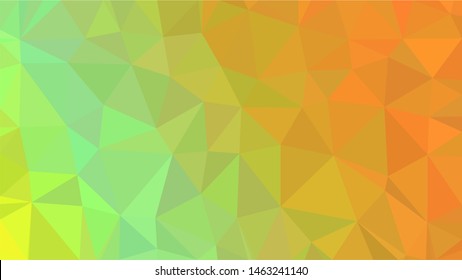 Green, yellow & orange summer modern gradient triangle background texture made out of triangles of  different sizes in vector art, to be used as background/texture for sites/posters (Low Poly texture)