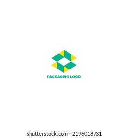 green and yellow packaging vector logo template