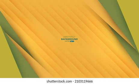 capas de papel verde y amarillo con franja de línea. Fondo abstracto geométrico. Ilustración del vector
